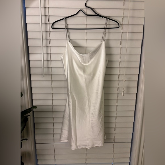 Lulus Dresses & Skirts - White mini dress with sparkly straps
